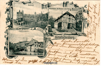 1070A-Haemelschenburg004-Multibilder-Schloss-Gasthaus-Im-Kaiser-Muehle-1903-Scan-Vorderseite.jpg