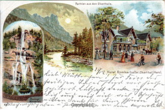 1050A-Okertal014-Multibilder-Gasthaus-Romkerhall-Wasserfall-Litho-1900-Scan-Vorderseite.jpg
